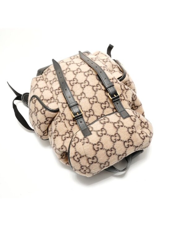 Gucci Backpack GG Wool Leather